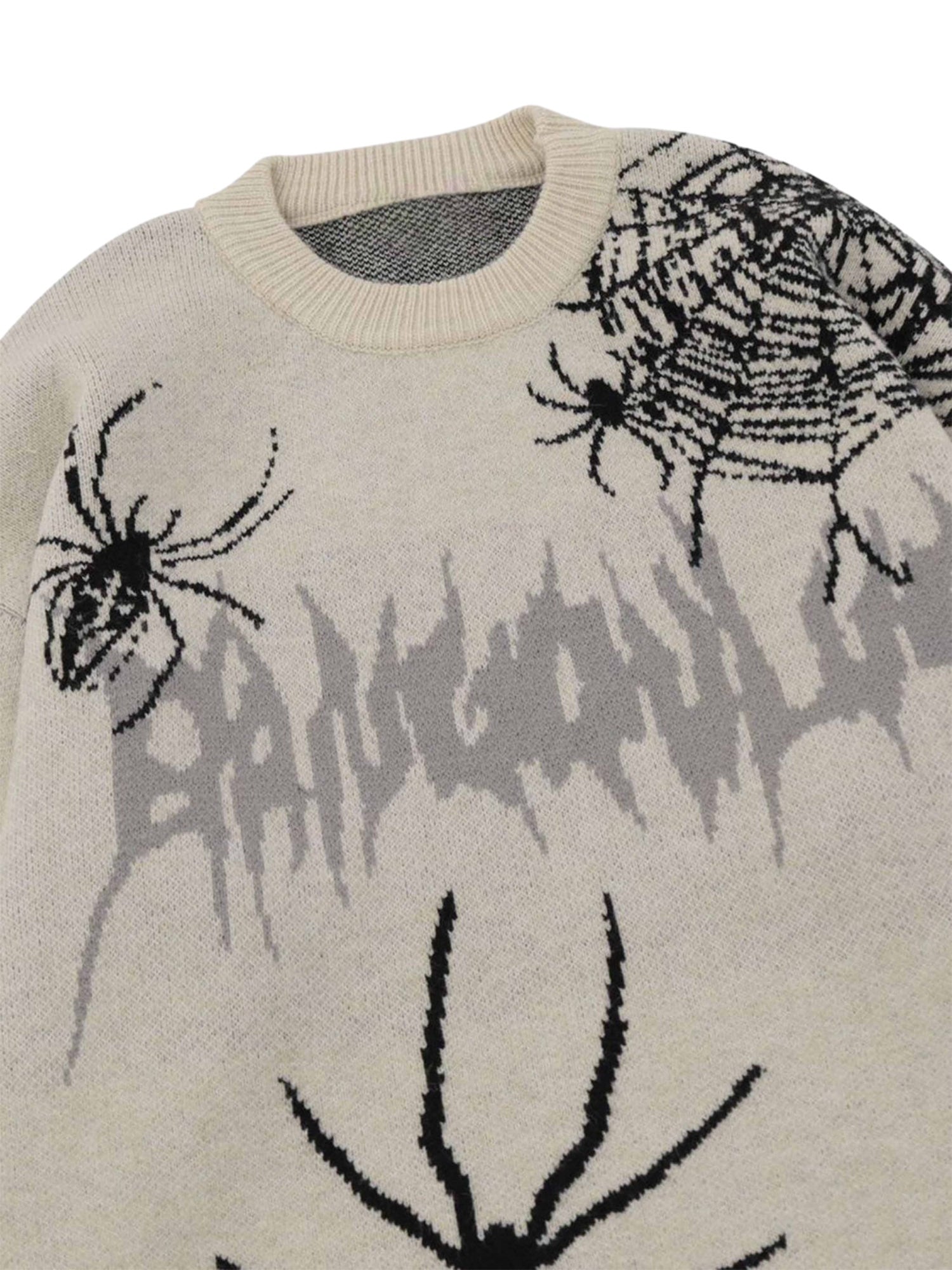 SPIDER-INSPIRED KNITTED SWEATER WITH WEB DESIGNS - STYLISH ADDITION
