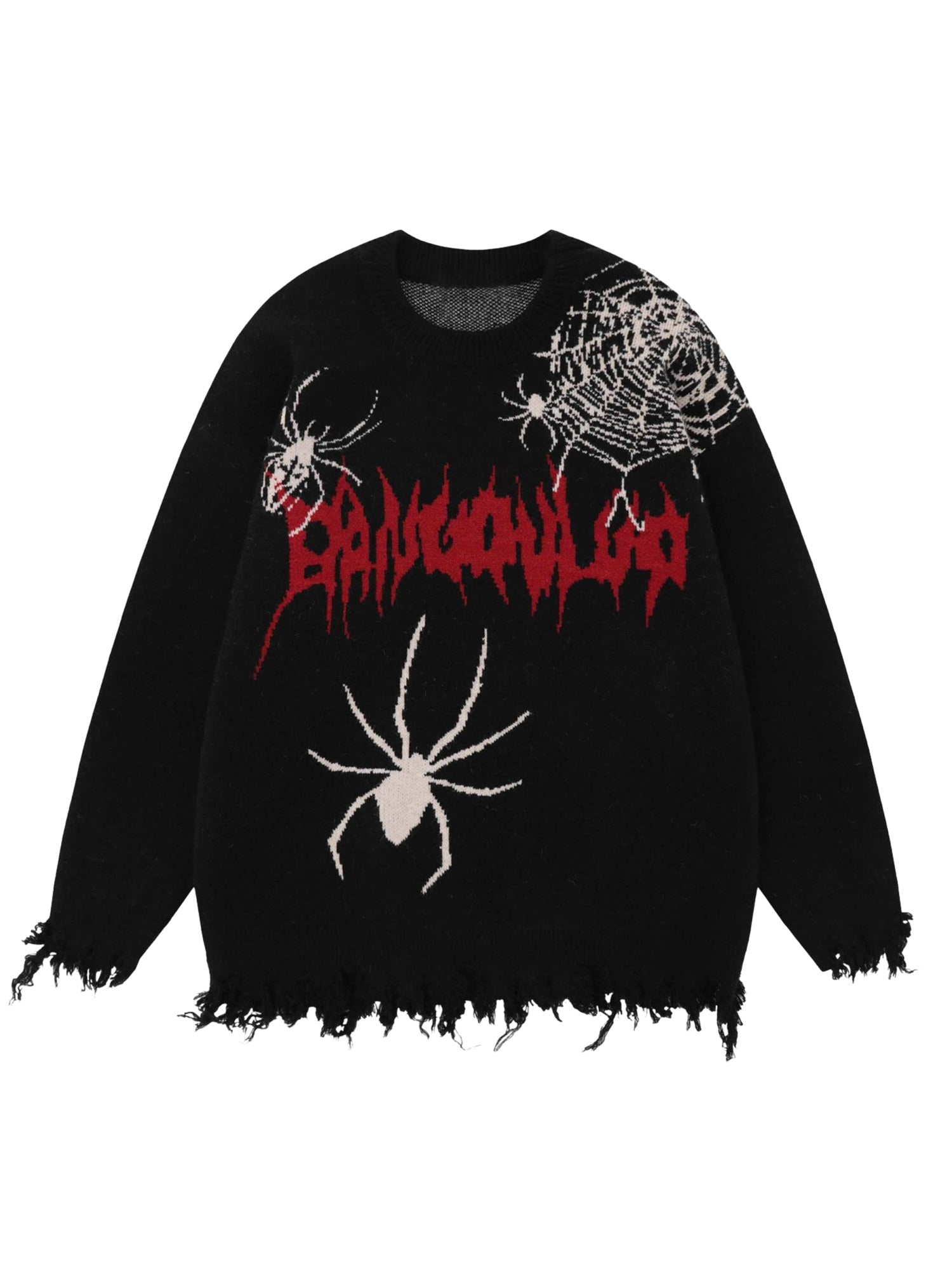 SPIDER-INSPIRED KNITTED SWEATER WITH WEB DESIGNS - STYLISH ADDITION