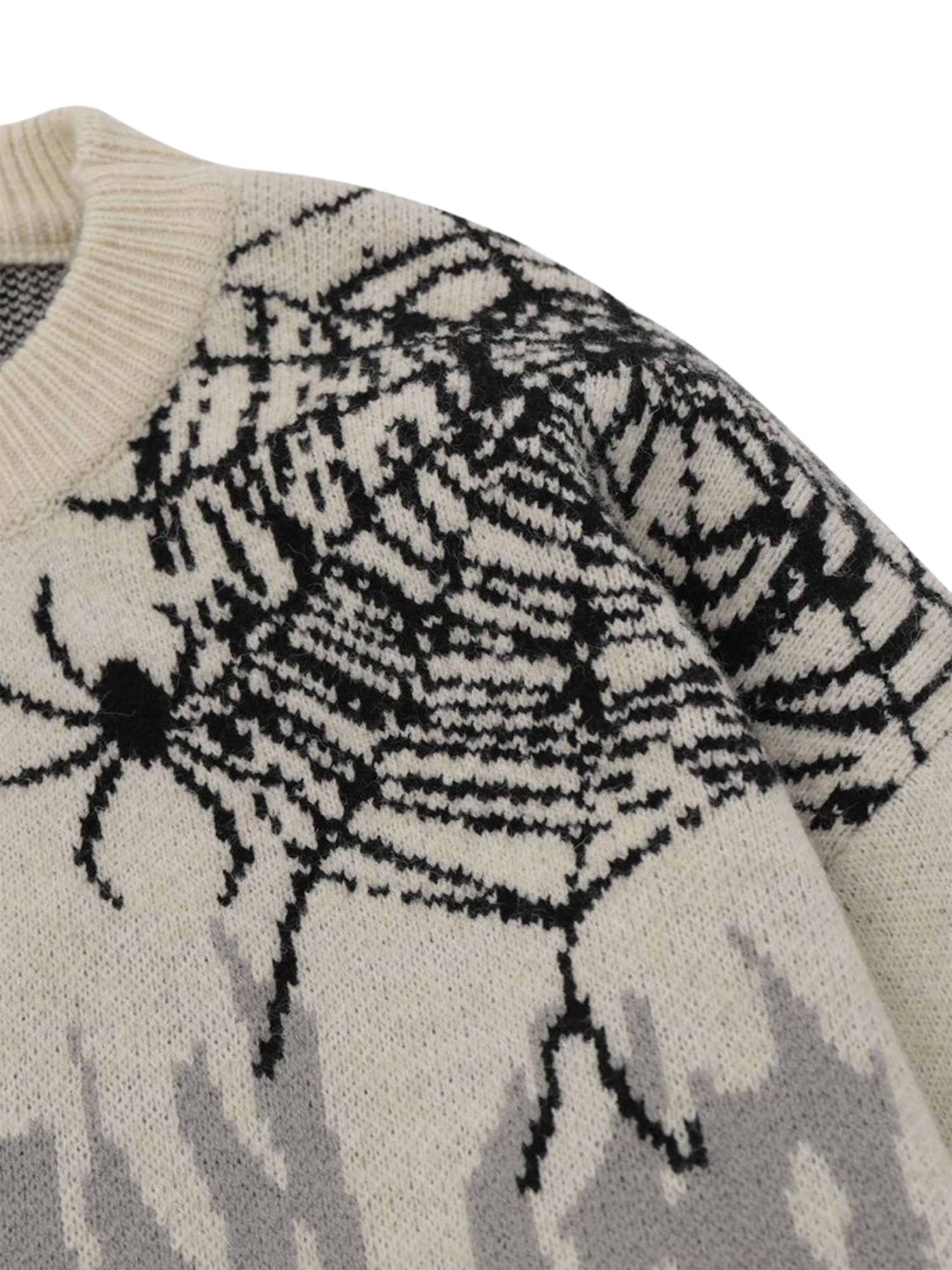 SPIDER-INSPIRED KNITTED SWEATER WITH WEB DESIGNS - STYLISH ADDITION