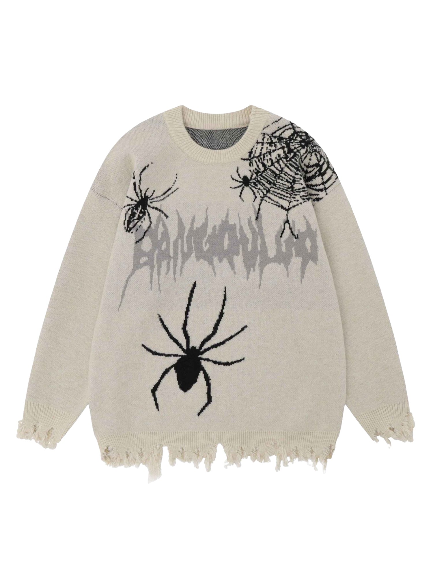 SPIDER-INSPIRED KNITTED SWEATER WITH WEB DESIGNS - STYLISH ADDITION
