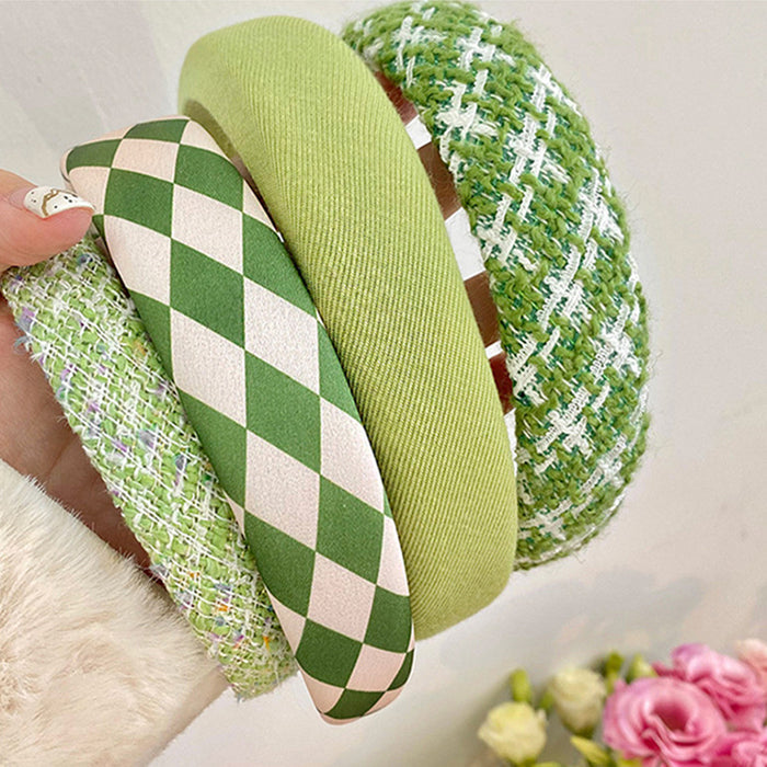 STACKED GREEN HEADBANDS SET FOR WOMEN AND GIRLS