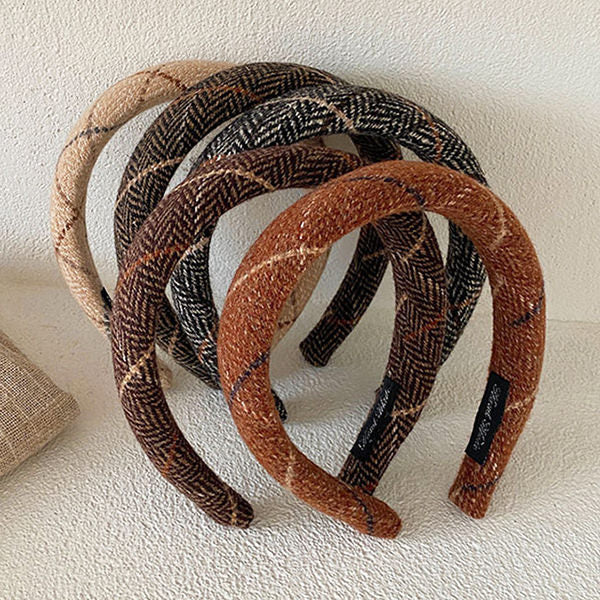 STACKED TWEED HEADBANDS SET FOR WOMEN ACCESSORIES