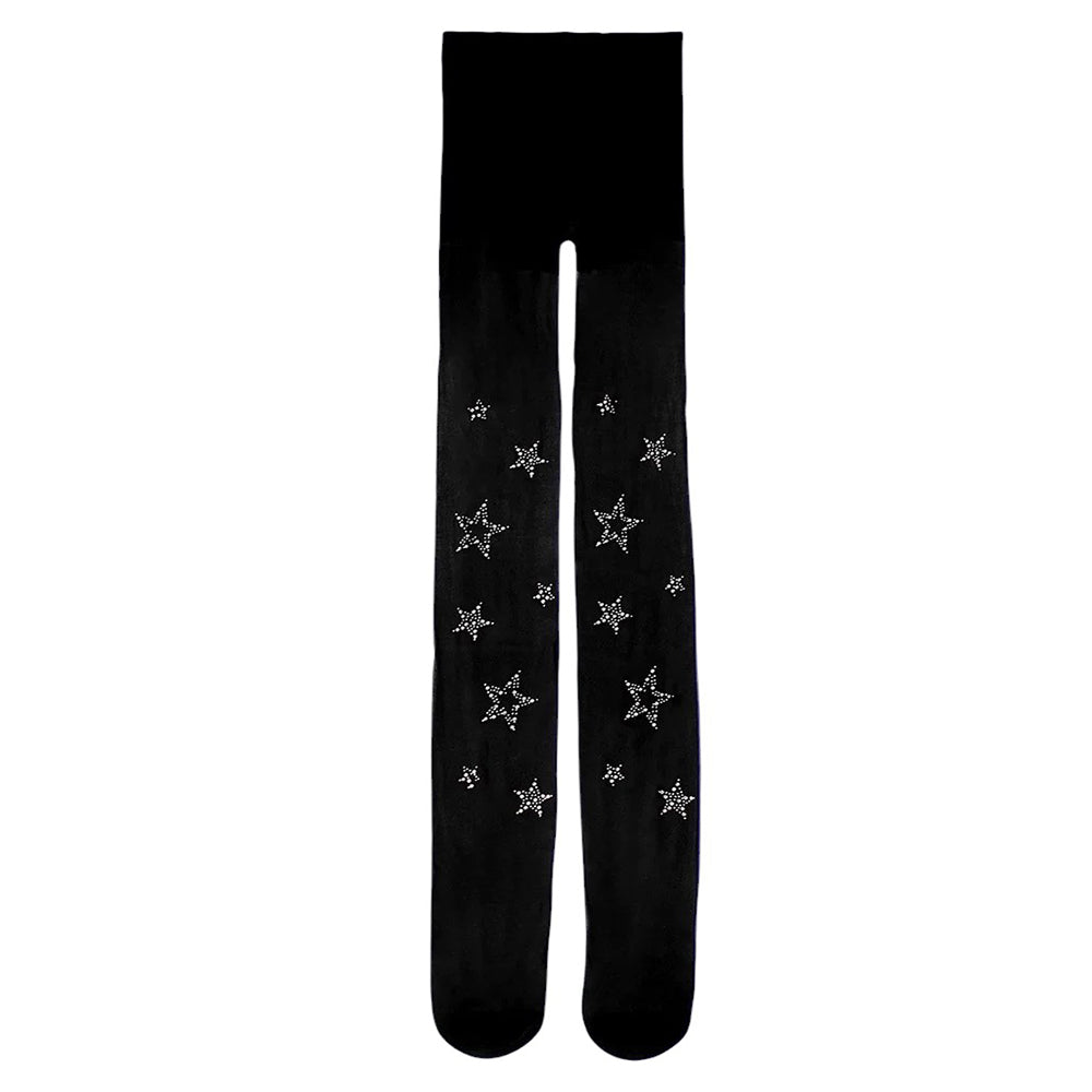 STAR GIRL TIGHTS BLACK STAR GIRL RHINESTONE