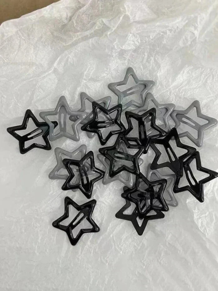 STAR-SHAPED HAIR CLIPS SET Y2K STAR PATTERN