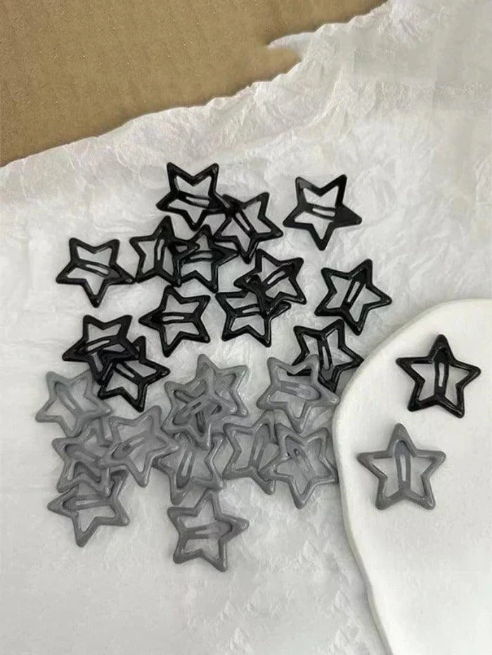 STAR-SHAPED HAIR CLIPS SET Y2K STAR PATTERN
