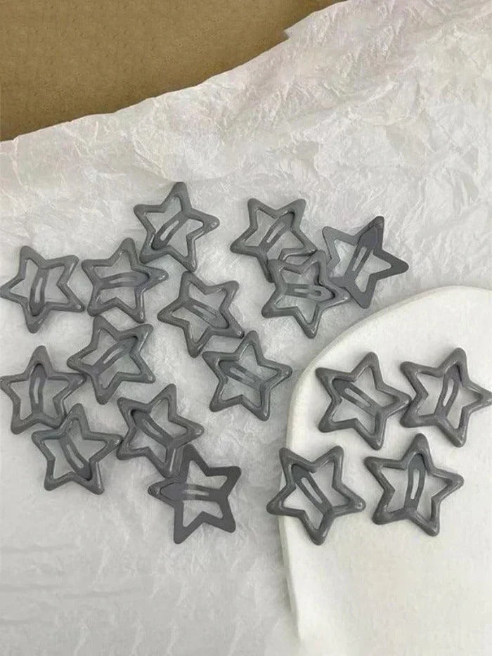 STAR-SHAPED HAIR CLIPS SET Y2K STAR PATTERN