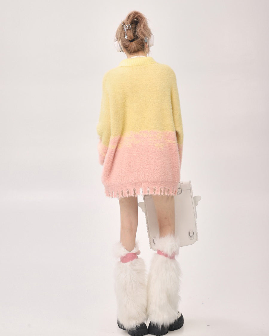 STAR SWEATER PASTEL GRADIENT KNIT SWEATER