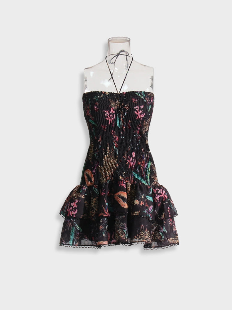 STRAPLESS RUFFLED DRESS - BLUE AND WHITE - PERFECT FIT SIZE GUIDE