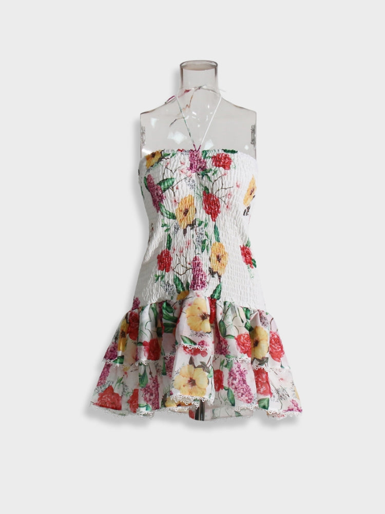 STRAPLESS RUFFLED DRESS - BLUE AND WHITE - PERFECT FIT SIZE GUIDE