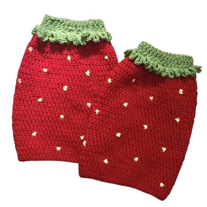 STRAWBERRY CROCHET LEG WARMERS PAIR FOR WOMEN