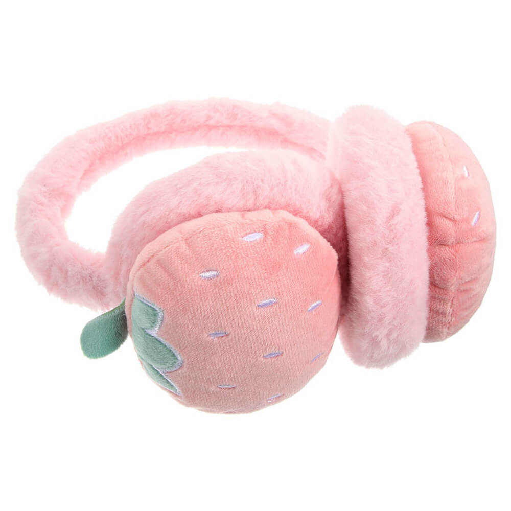 STRAWBERRY EARMUFFS PLAYFUL STRAWBERRY-SHAPED PLUSH