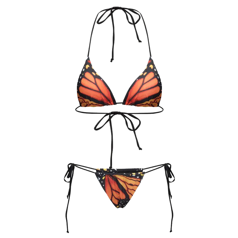 STRING BIKINI BUTTERFLY PRINT - BUTTERFLY PRINT BIKINI