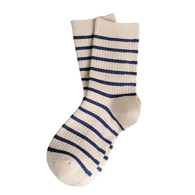STRIPED BEIGE SOCKS FOR MEN AND WOMEN
