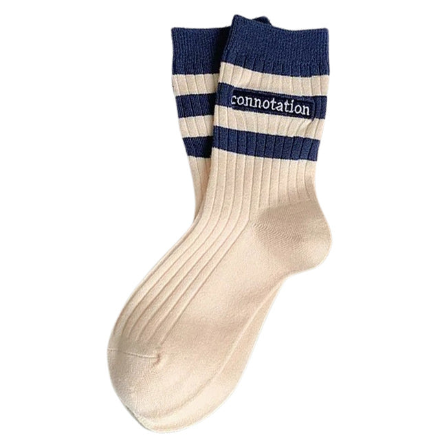 STRIPED BEIGE SOCKS FOR MEN AND WOMEN