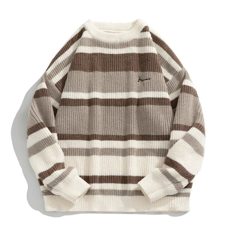 STRIPED BROWN AND BEIGE SWEATER - EFFECTIVE SOLUTION FOR EXCESSIVE SWEATING