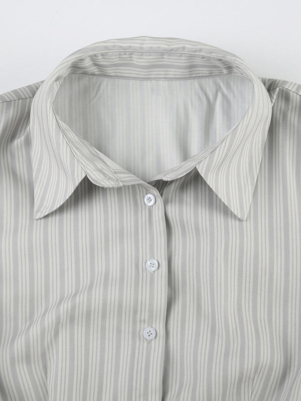 STRIPED BUTTON-DOWN SHIRT SLIM FIT STRIPED SLIM DESIGN