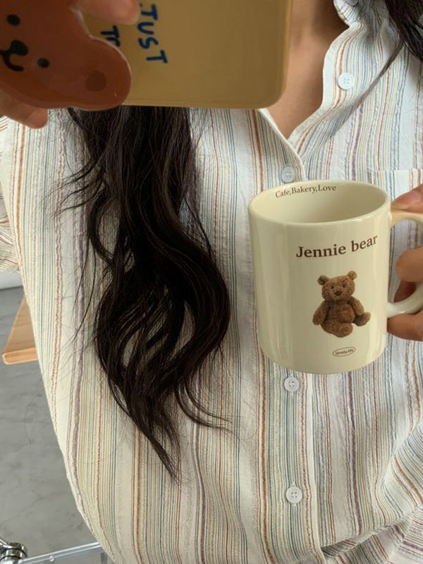 STRIPED BUTTON-DOWN SHIRT WITH COLORFUL STRIPE PATTERN