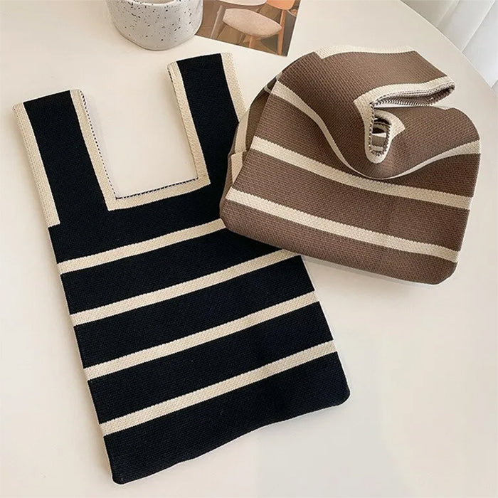 STRIPED KNIT BAG FOR DAILY