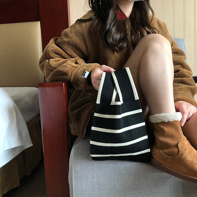 STRIPED KNIT BAG FOR DAILY