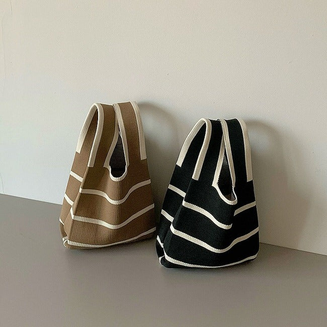 STRIPED KNIT BAG FOR DAILY
