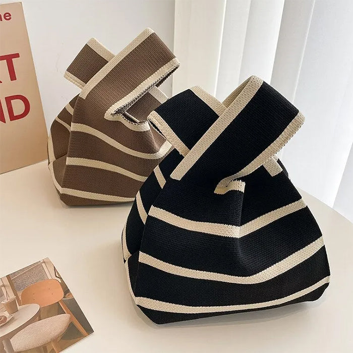 STRIPED KNIT BAG FOR DAILY
