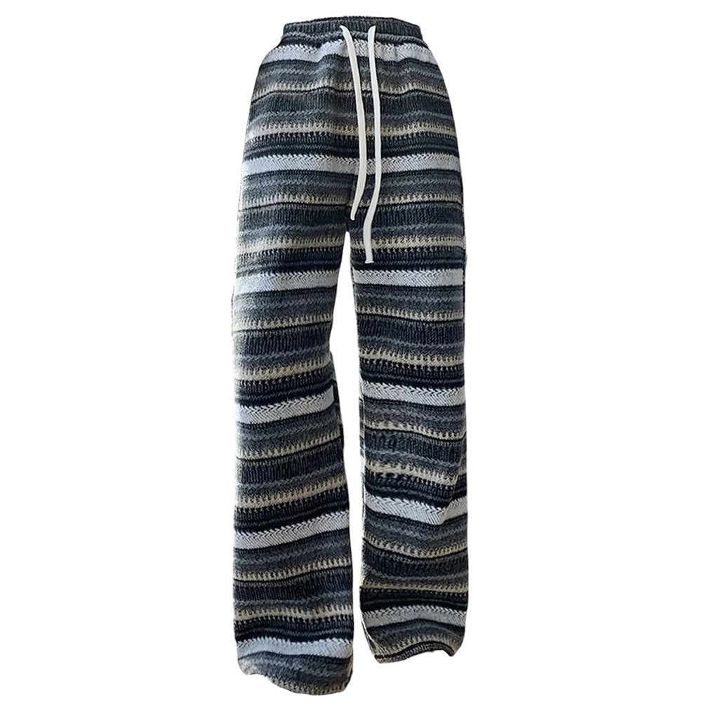 STRIPED KNIT PANTS VINTAGE AESTHETIC TIMELESS ELEGANCE