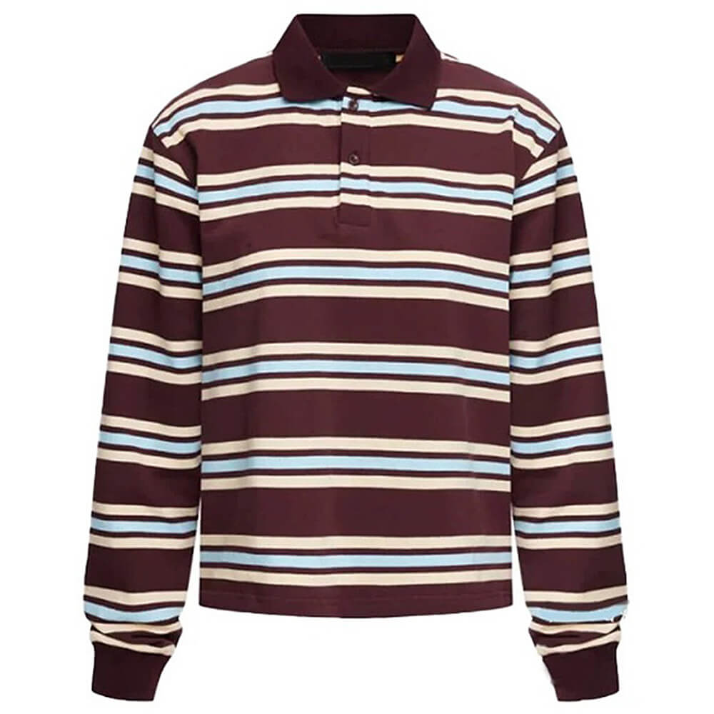 STRIPED LONG-SLEEVED POLO SHIRT FOR RUGBY ENTHUSIASTS