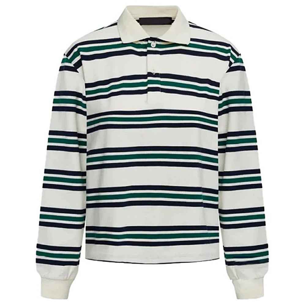 STRIPED LONG-SLEEVED POLO SHIRT FOR RUGBY ENTHUSIASTS
