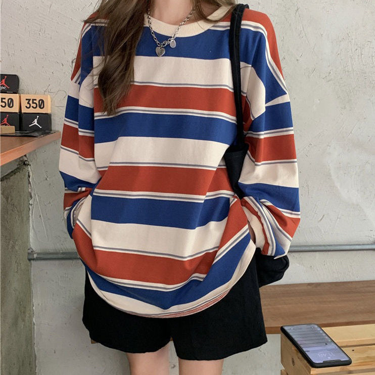 STRIPED LONG-SLEEVED SHIRT FOR MEN AND WOMEN