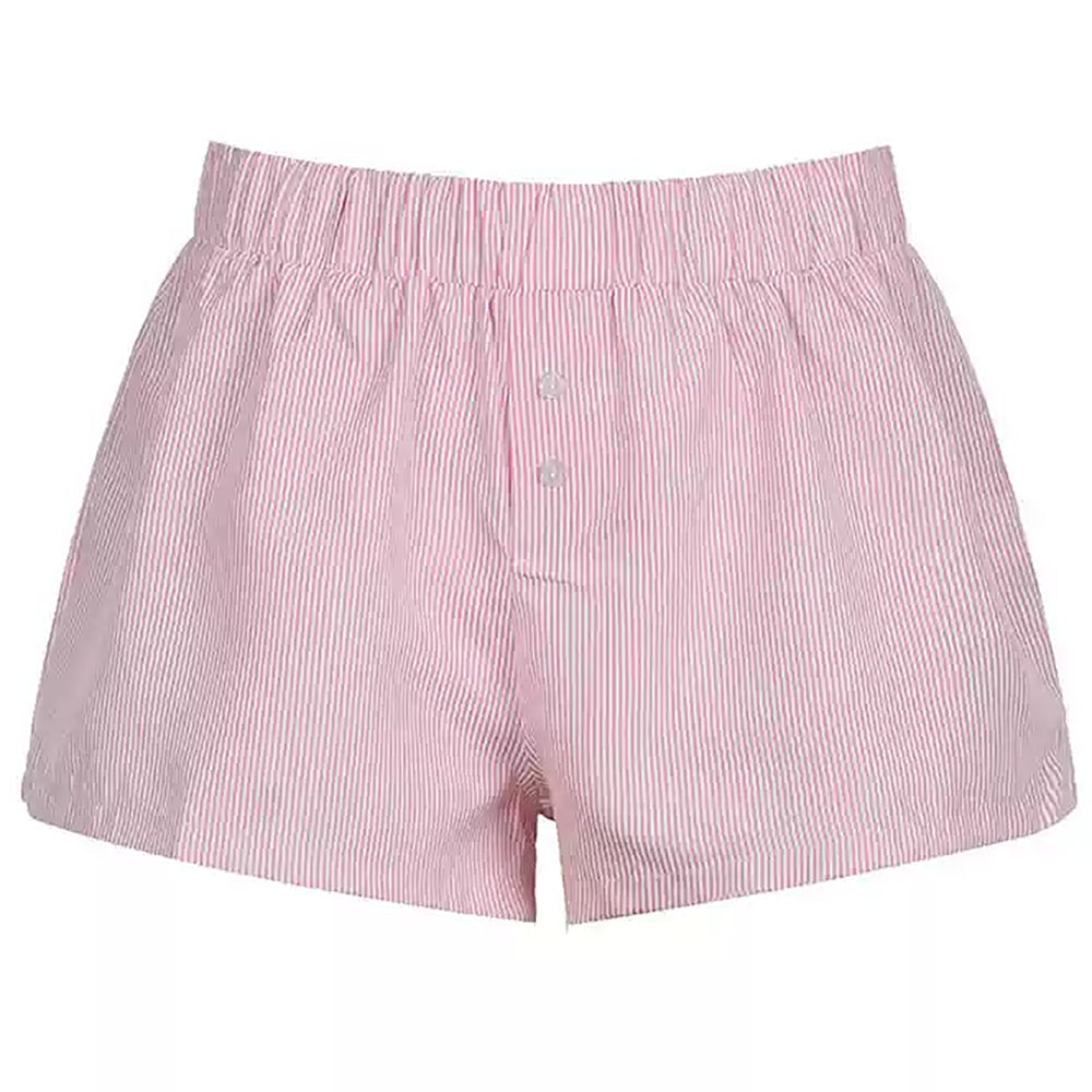 STRIPED LOUNGE SHORTS PASTEL PINK EFFORTLESS STYLE