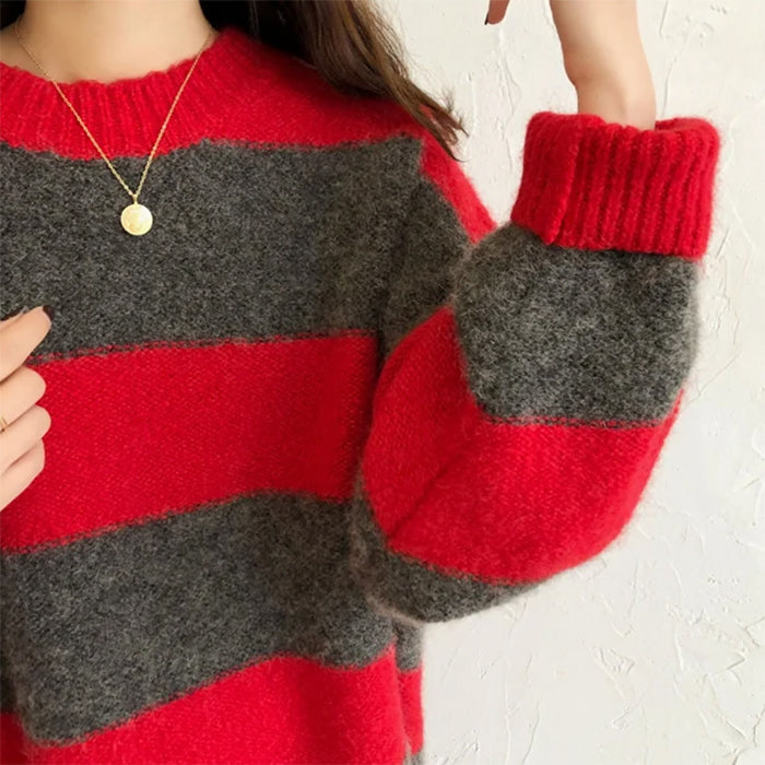 STRIPED OVERSIZED SWEATER FOR WOMEN AND MEN