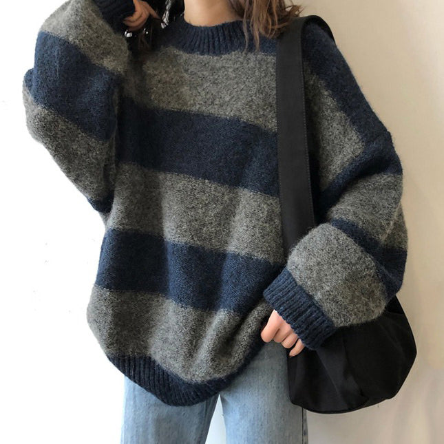 STRIPED OVERSIZED SWEATER FOR WOMEN AND MEN