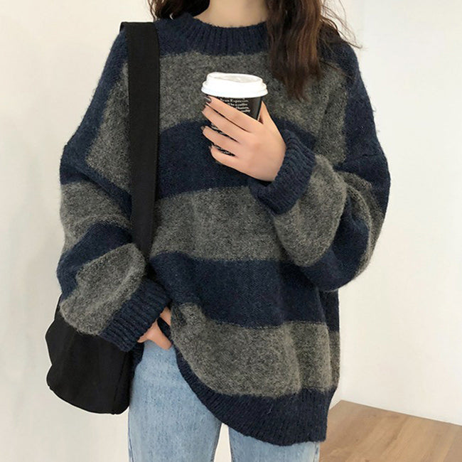 STRIPED OVERSIZED SWEATER FOR WOMEN AND MEN