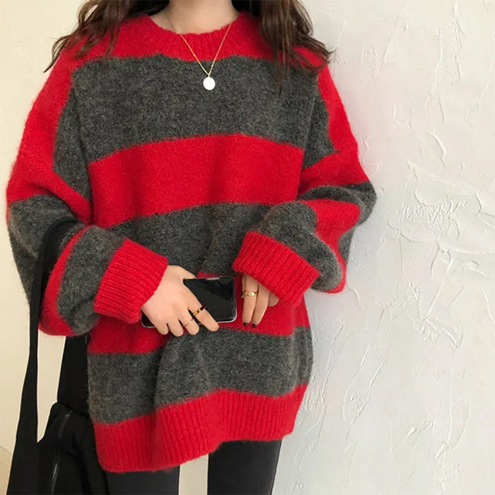 STRIPED OVERSIZED SWEATER FOR WOMEN AND MEN