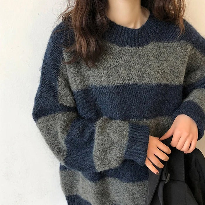 STRIPED OVERSIZED SWEATER FOR WOMEN AND MEN