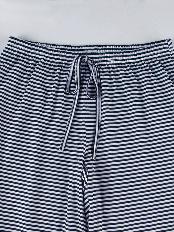 STRIPED PANTS VINTAGE STRIPED DRAWSTRING WAIST PAJAMA PANTS