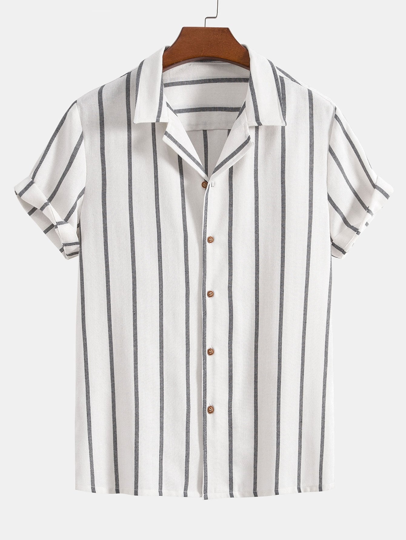 STRIPED SHIRT AND PANTS SET IN COMFORTABLE COTTON BLEND