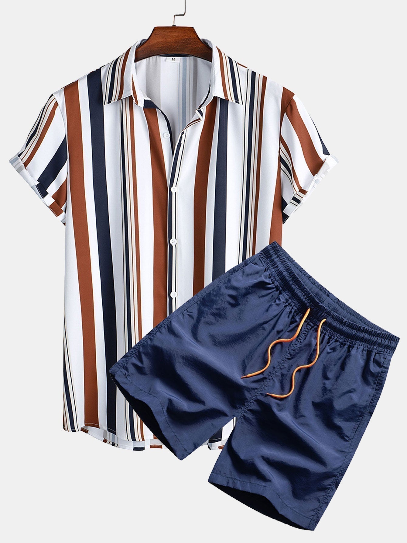 STRIPED SHIRT AND SHORTS SET FOR CASUAL OCCASION
