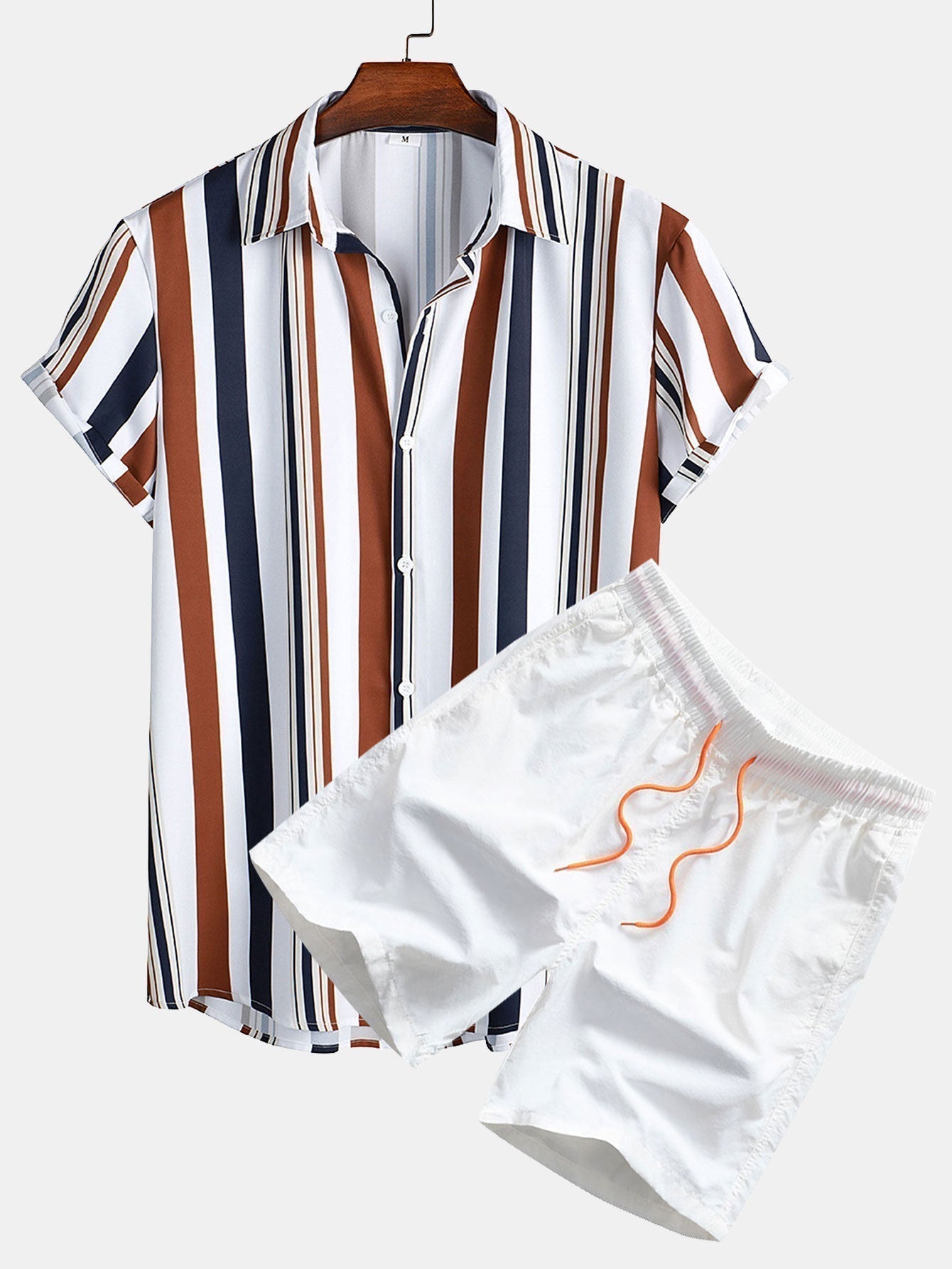 STRIPED SHIRT AND SHORTS SET FOR CASUAL OCCASION