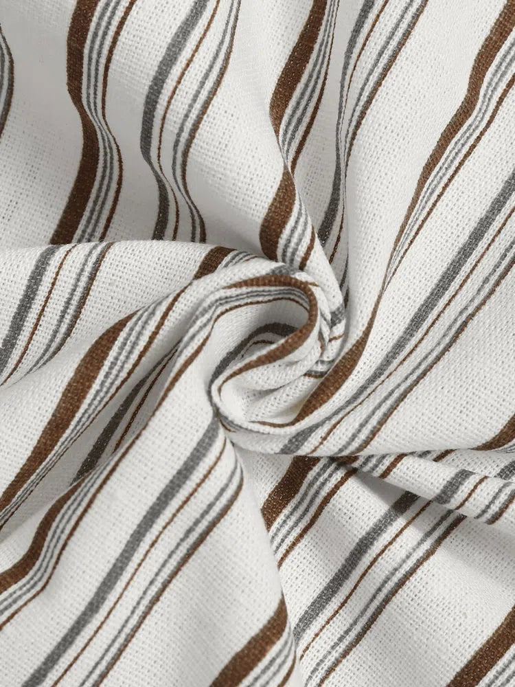 STRIPED SHORT-SLEEVED SHIRT WITH POCKET - CASUAL COMFORT AND ELEGANT STYLE