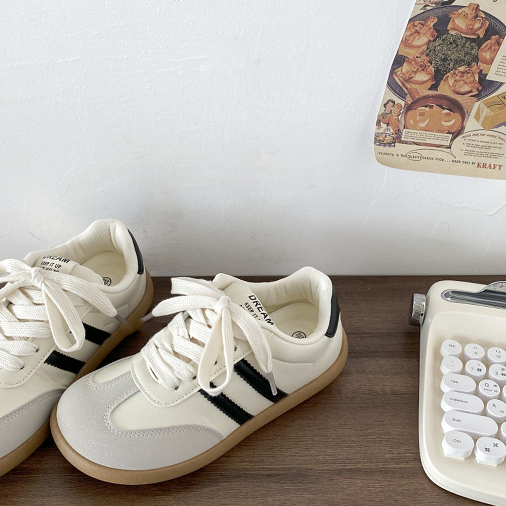 STRIPED SNEAKERS RETRO VEGAN LEATHER COLOR PALETTE