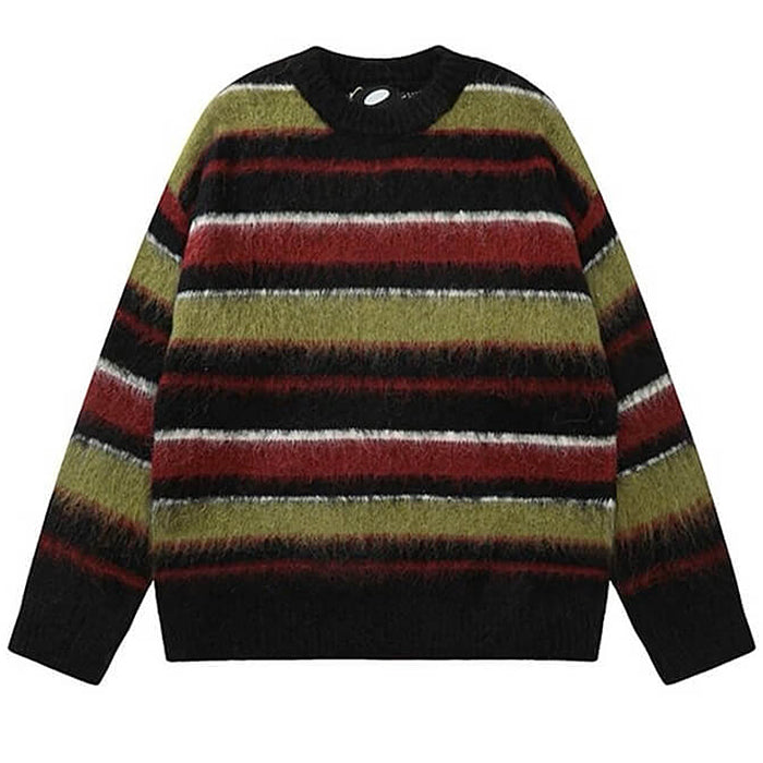 STRIPED SWEATER CLASSIC COZY READING STRIPED