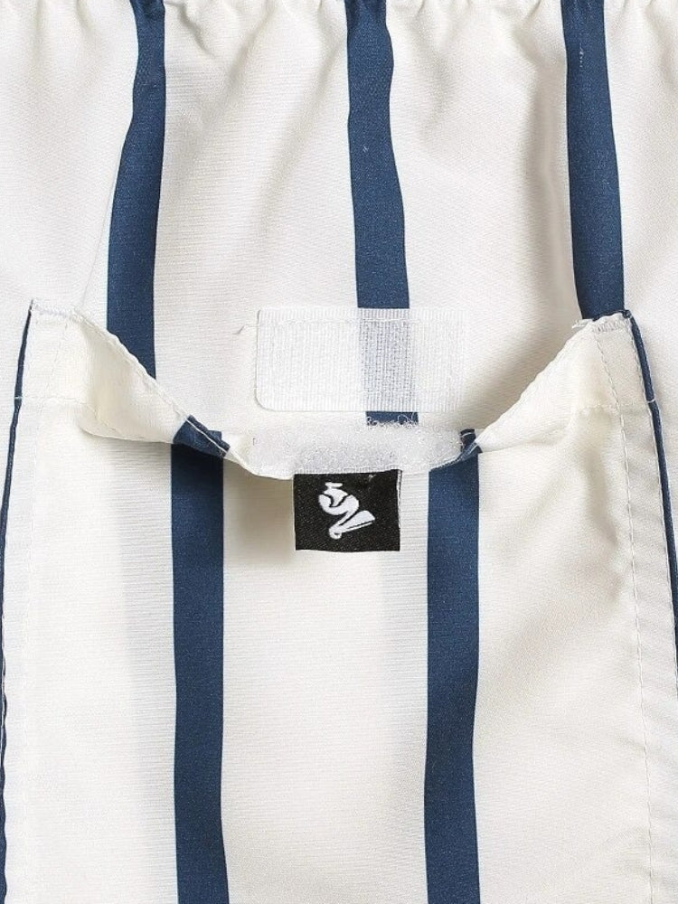 STRIPED SWIM TRUNKS WITH COMFORTABLE FIT FOR MAXIMUM COMFORT