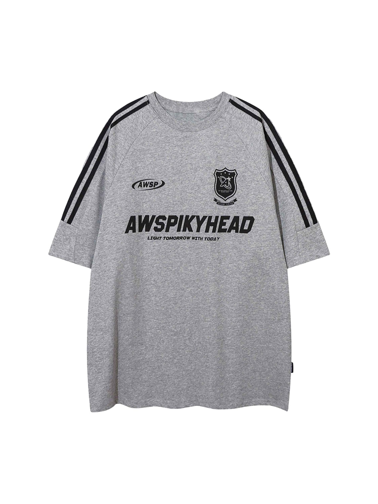 STRIPED WHITE T-SHIRT WITH TEXT FOR SWEETHEART SUPPLIES COLLEGE STYLE