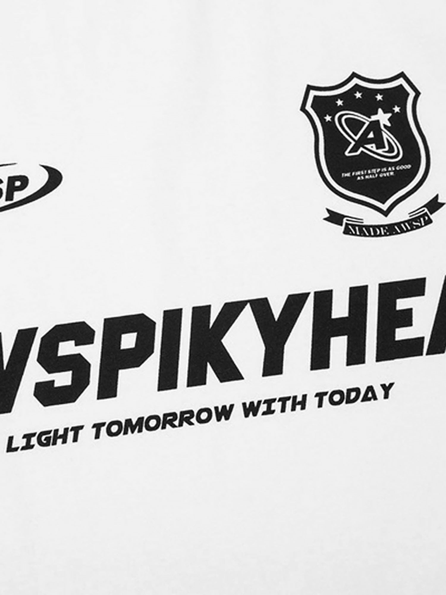 STRIPED WHITE T-SHIRT WITH TEXT FOR SWEETHEART SUPPLIES COLLEGE STYLE