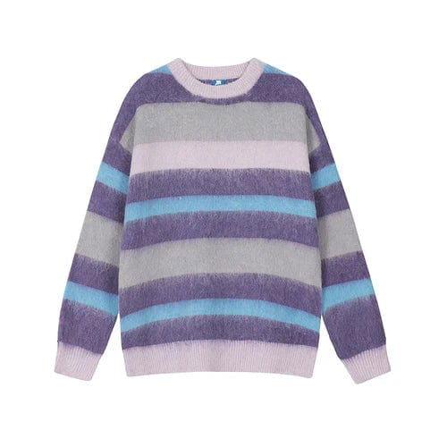 STRIPED YELLOW AND BROWN SWEATER MADE WITH HIGH-PERFORMANCE SWEAT WOOL