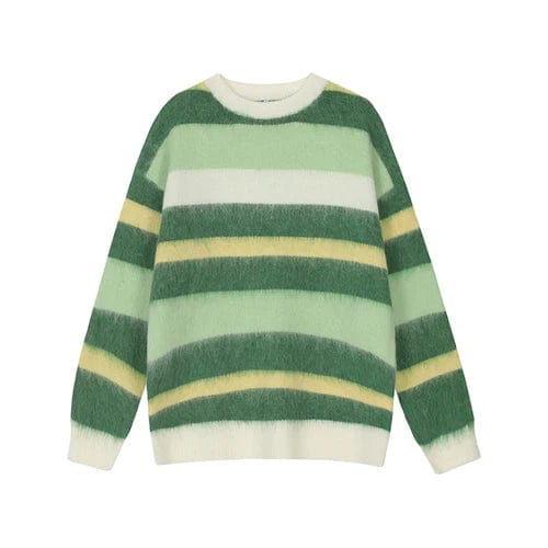 STRIPED YELLOW AND BROWN SWEATER MADE WITH HIGH-PERFORMANCE SWEAT WOOL