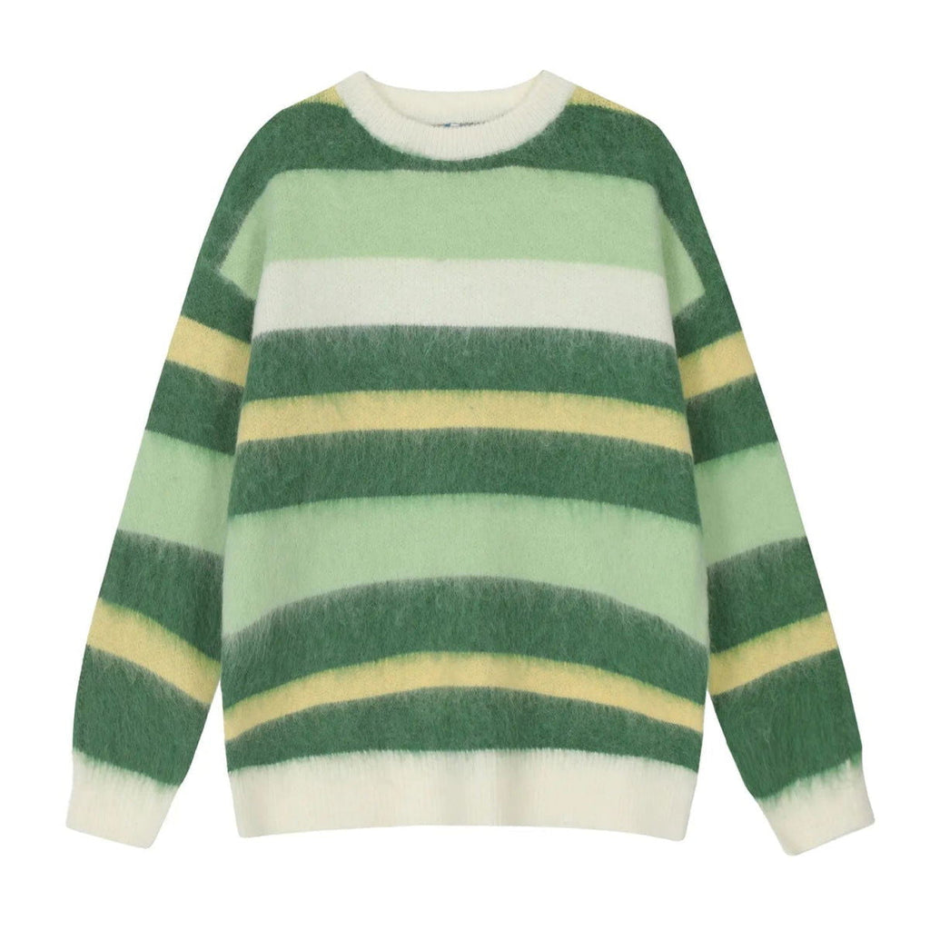 STRIPED YELLOW AND BROWN SWEATER MADE WITH HIGH-PERFORMANCE SWEAT WOOL