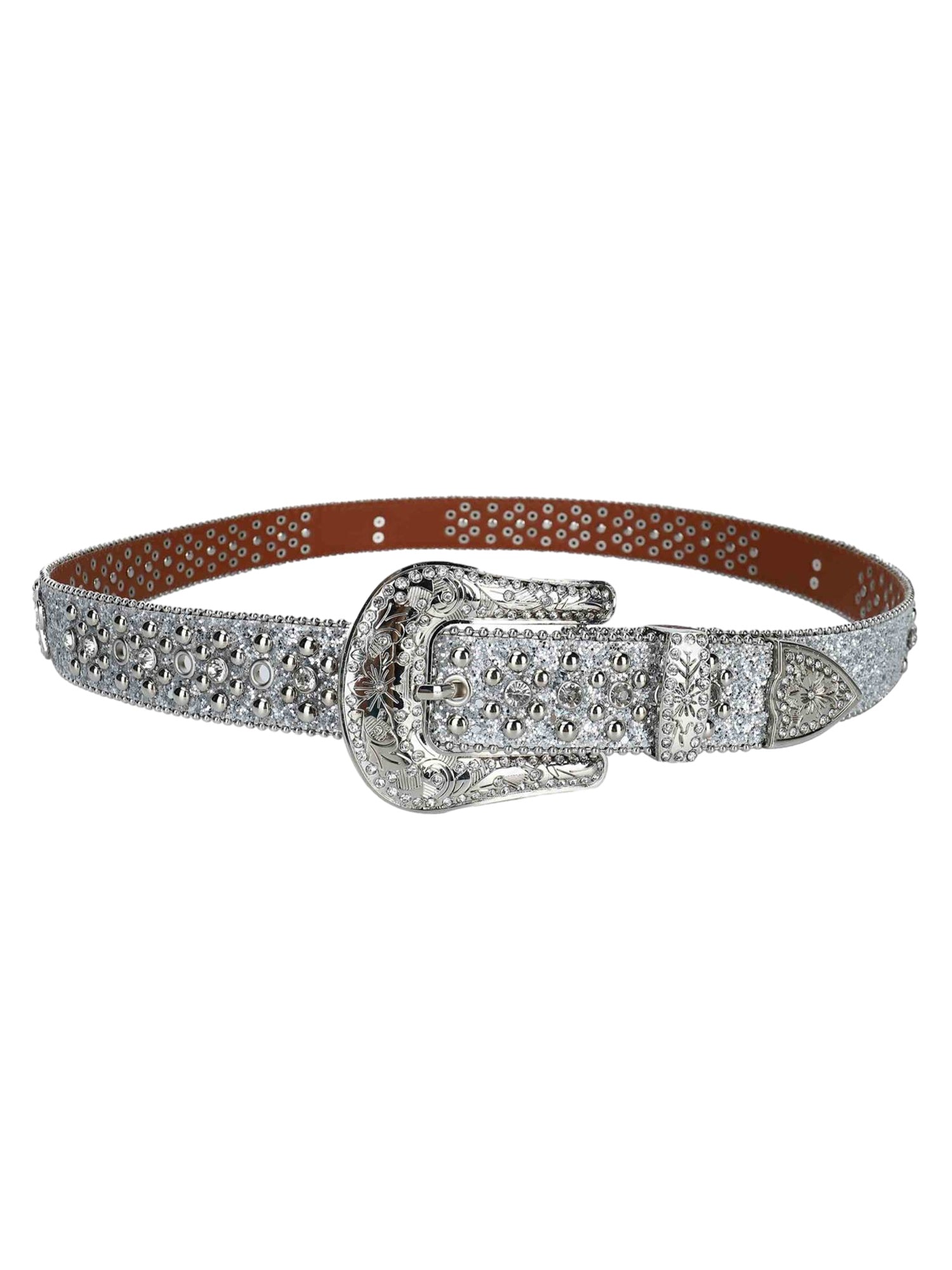 STUDDED RHINESTONE BELT-1797 WITH SILVER RHINESTONES
