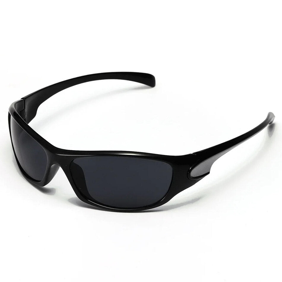 SUNGLASSES: GRAY FRAME GREEN LENS Y2K AESTHETIC SUNGLASSES